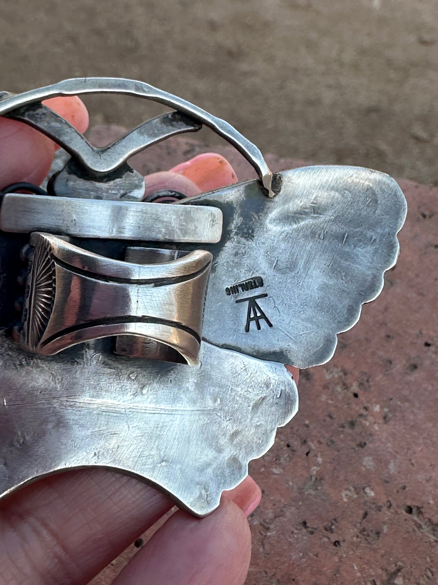 Art Tofoya Butterfly Natural Lavender Pit Bisbee Turquoise Sterling Ring Size 7