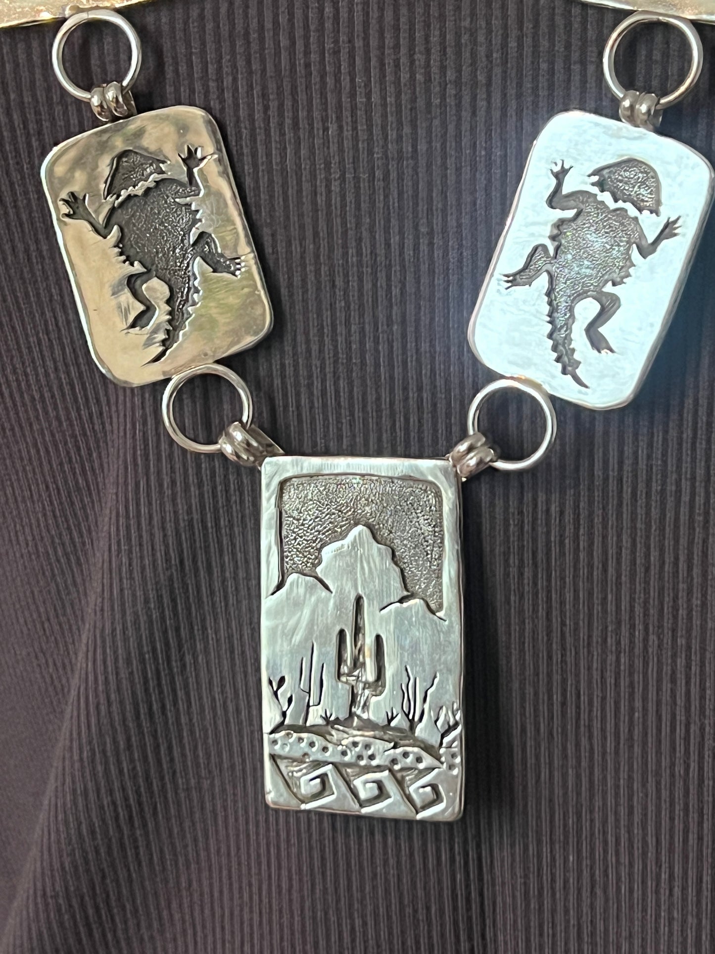 Sterling Silver Overlay Desert Menagerie Necklace by Quinton Antone