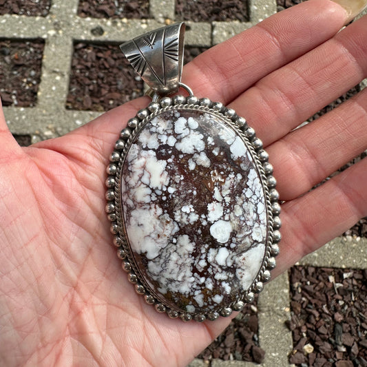 Artisan Made Sterling Silver and Wild Horse Magnesite Pendant by Blazing Fox Designs