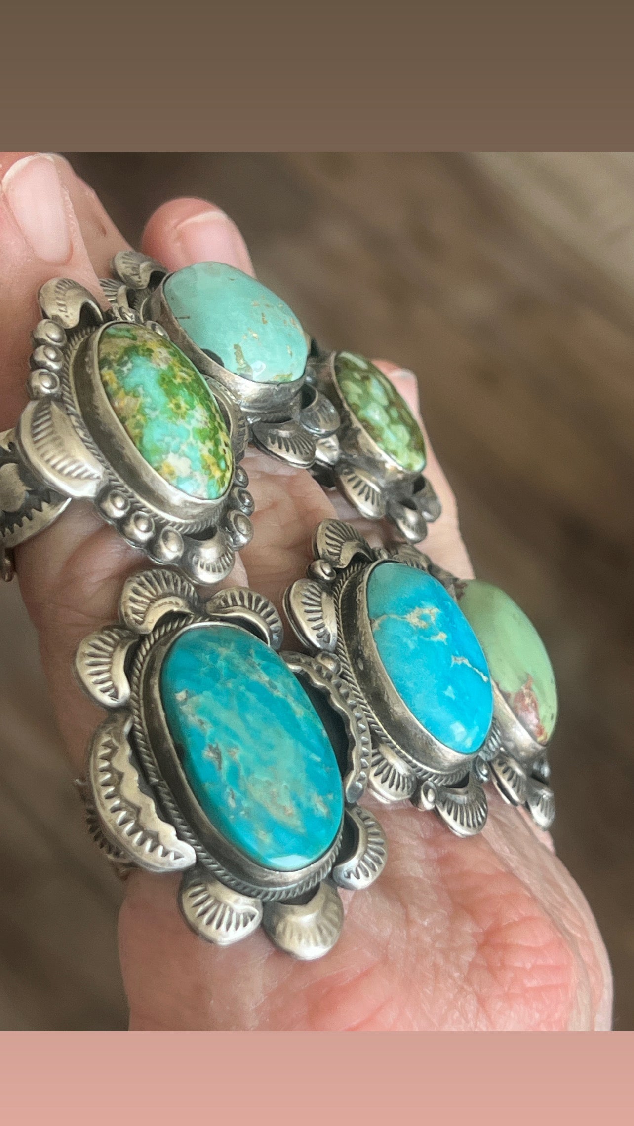 Navajo Sterling Silver and Royston Turquoise Single Stone Ring by Gilbert Tom, Size 8