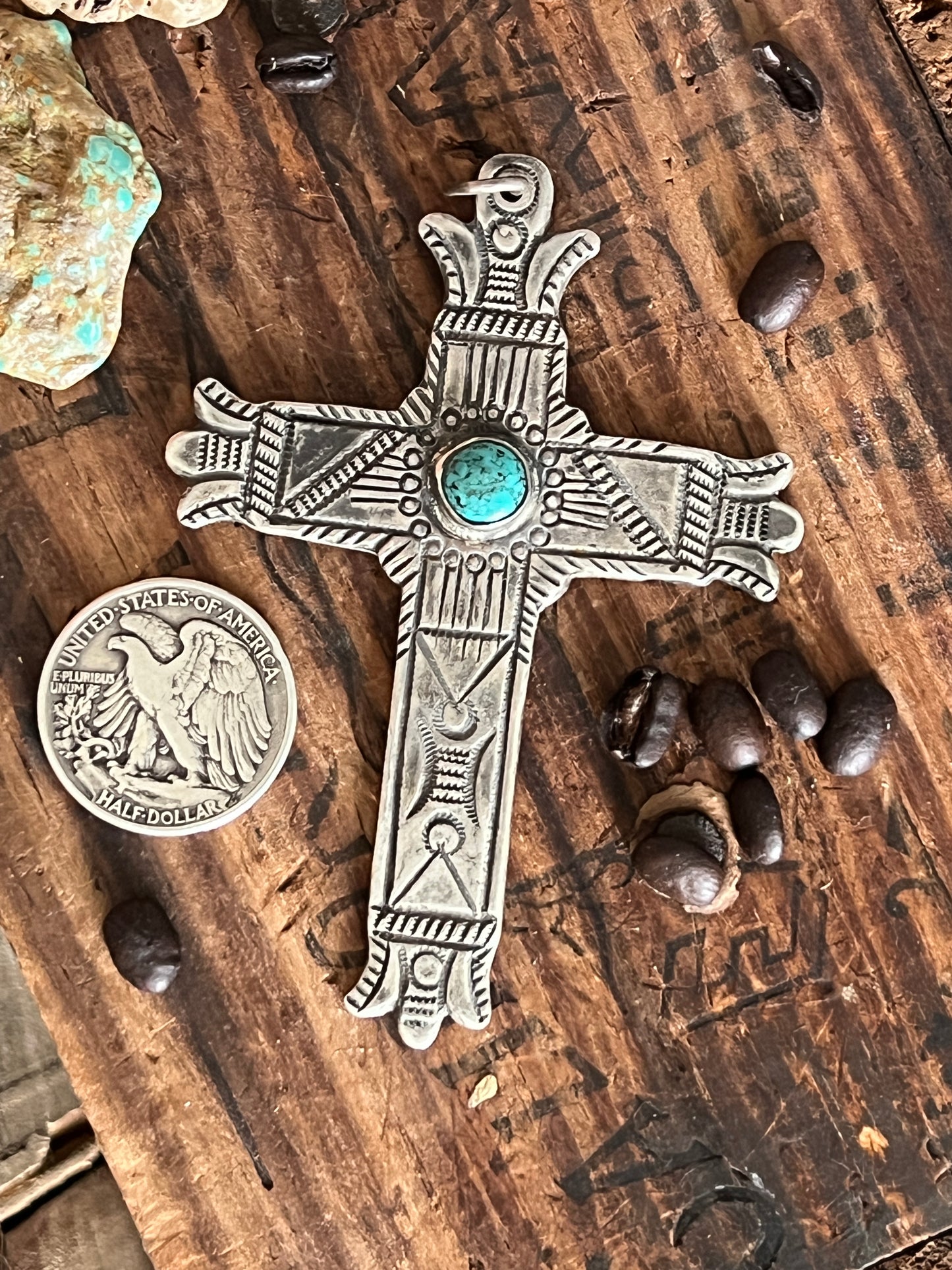 Spanish Cross Pendants by Santa Fe Artist, Buffalo