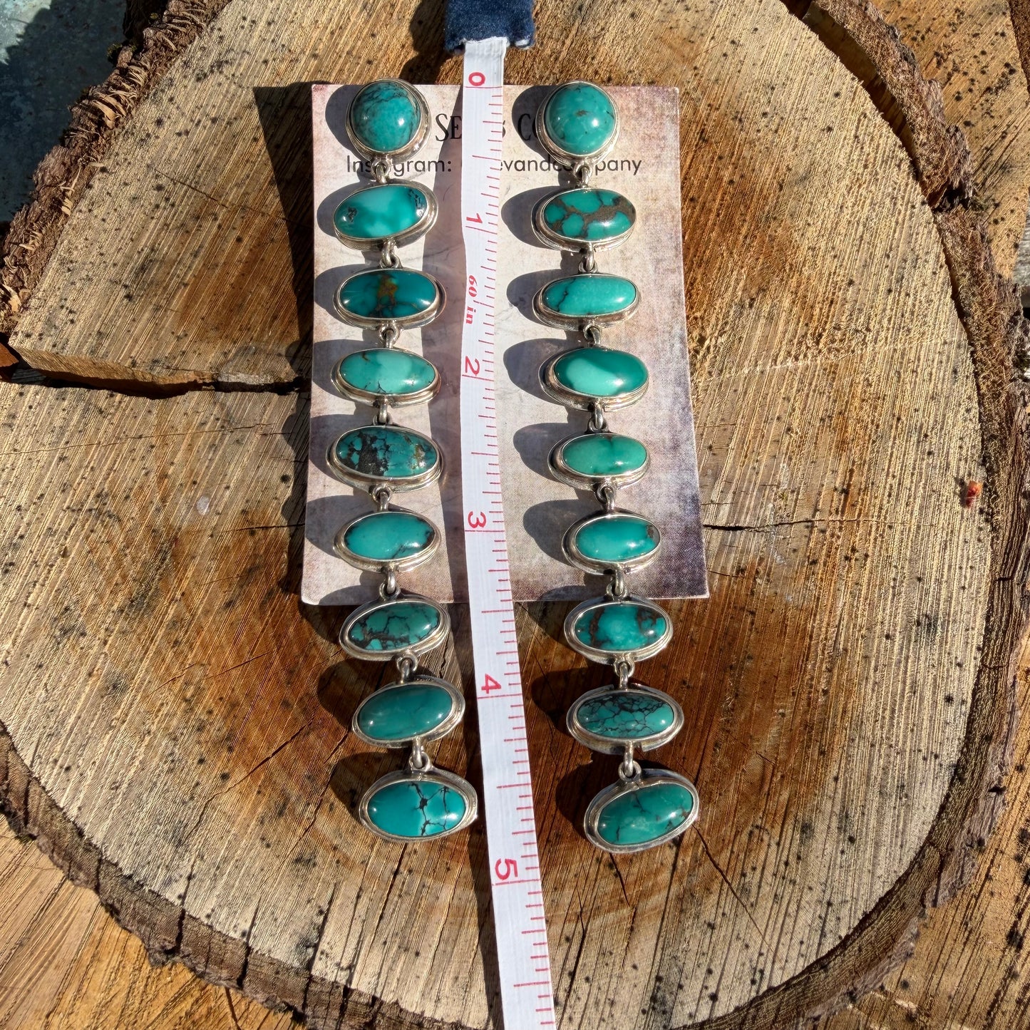 Sterling Silver Turquoise XL 9 Stone Earrings by Federico Jimenez