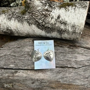 Native Made Sterling Silver Heart Earrings by Raymond Coriz