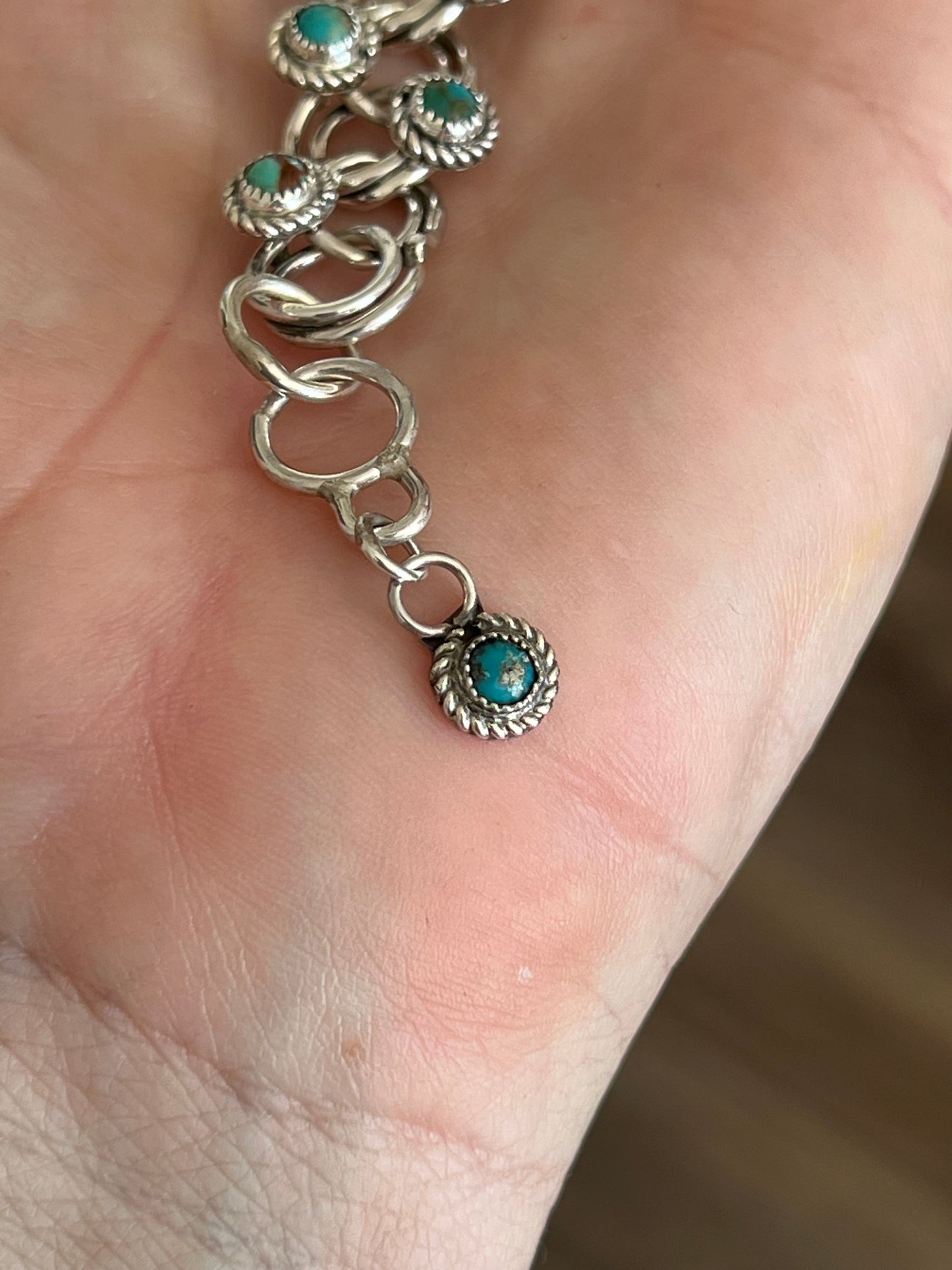 Zuni Sterling and Snake Eye Turquoise Link Necklace, Bracelet & Earrings by Dillon Cheama