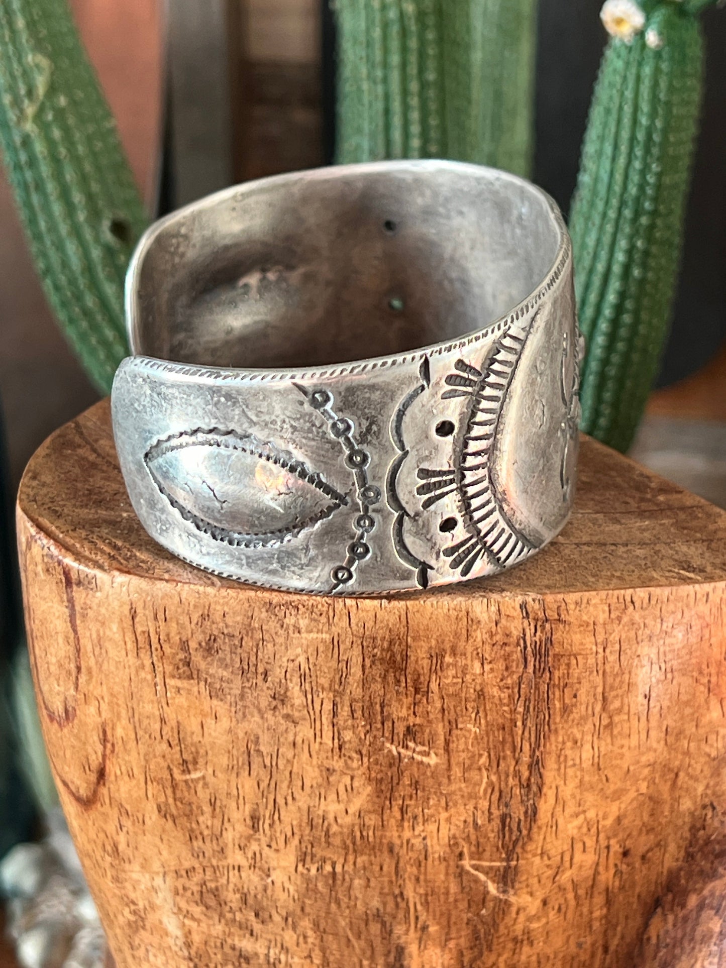Hand Forged Old Pawn Sterling Silver Ingot Cuff Bracelet by Santa Fe Artist, Buffalo: The Buckle