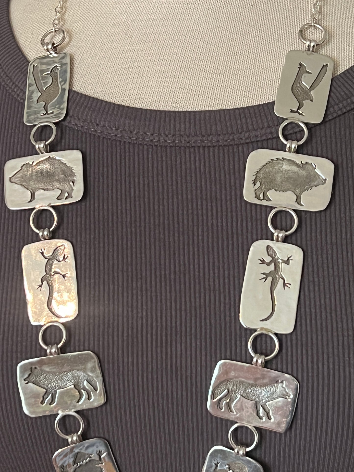 Sterling Silver Overlay Desert Menagerie Necklace by Quinton Antone