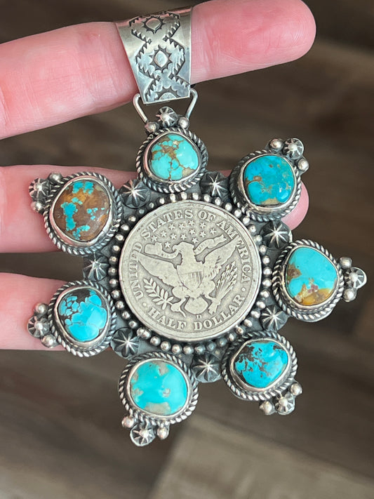 Rosella Paxson Libert Half Dollar Royston Cluster Pendant