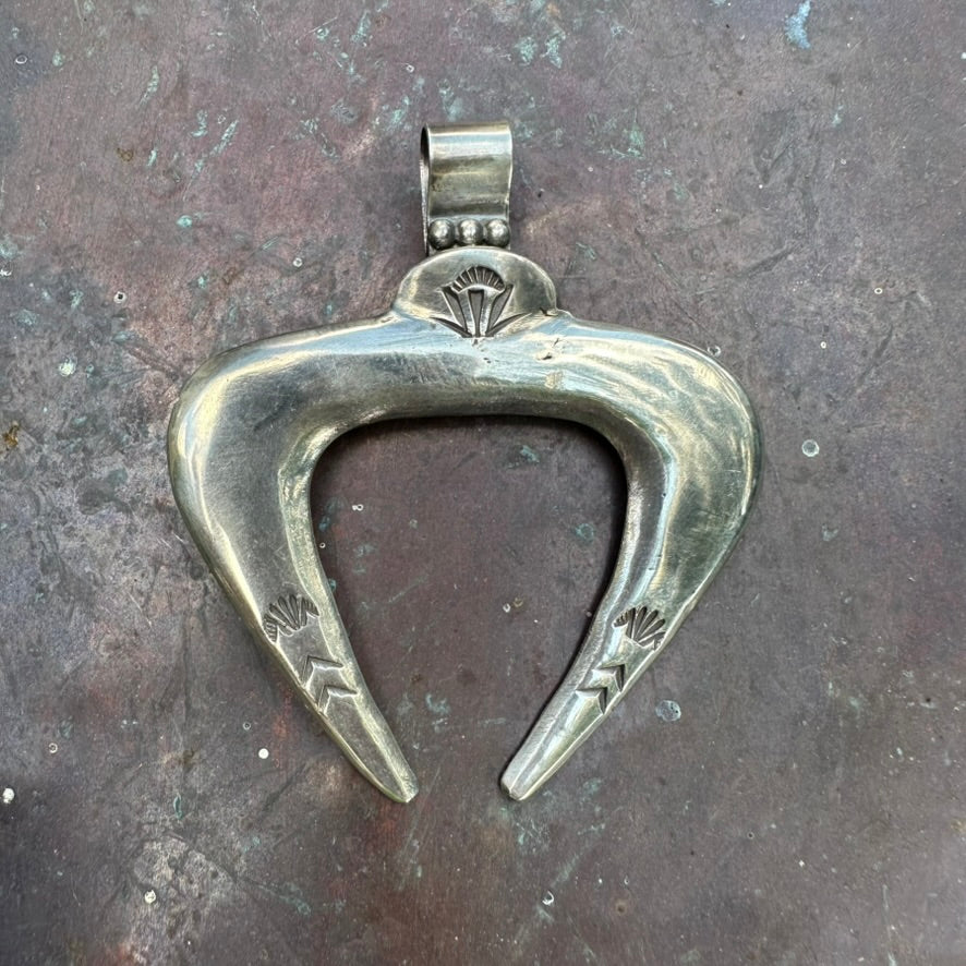 Native Made Coin Silver Naja Pendant by Buffalo Dancer
