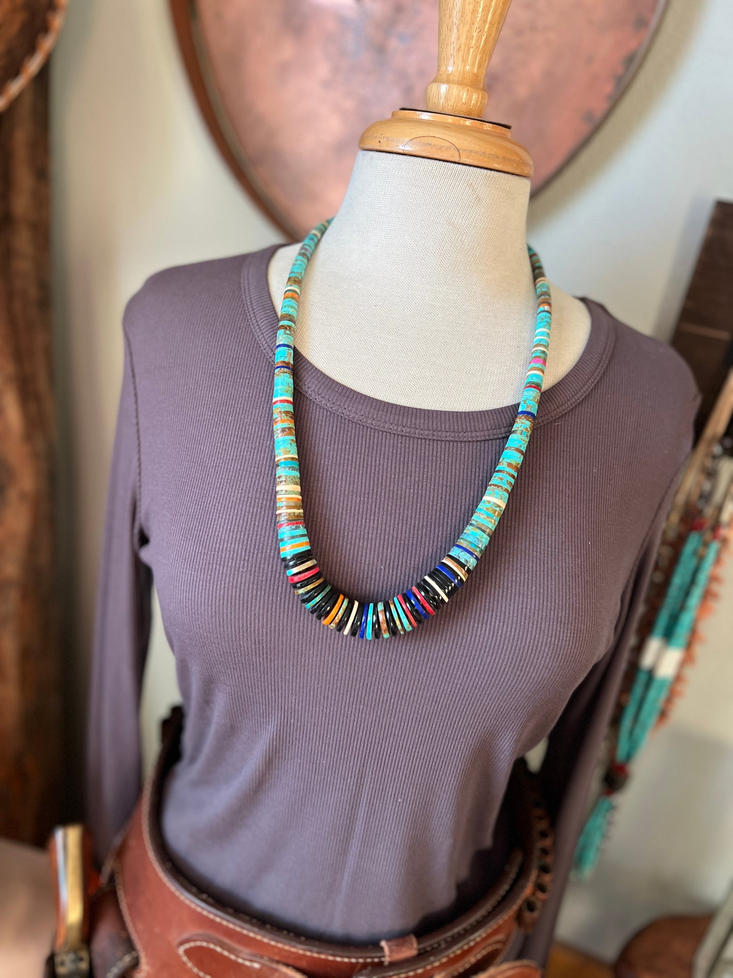 Ronald Chavez Handcrafted Multistone Heishi Beaded Necklace, #2