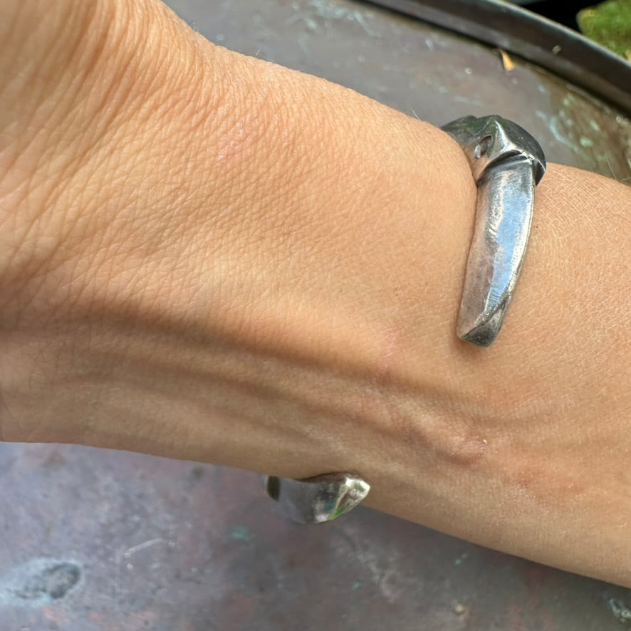 Artisan Made Ingot Silver Spike Cuff Bracelet by Jock Favour