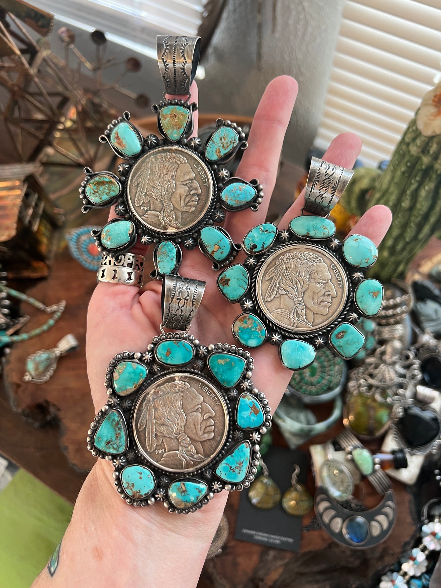 Rosella Paxson Turquoise Cluster Pendants