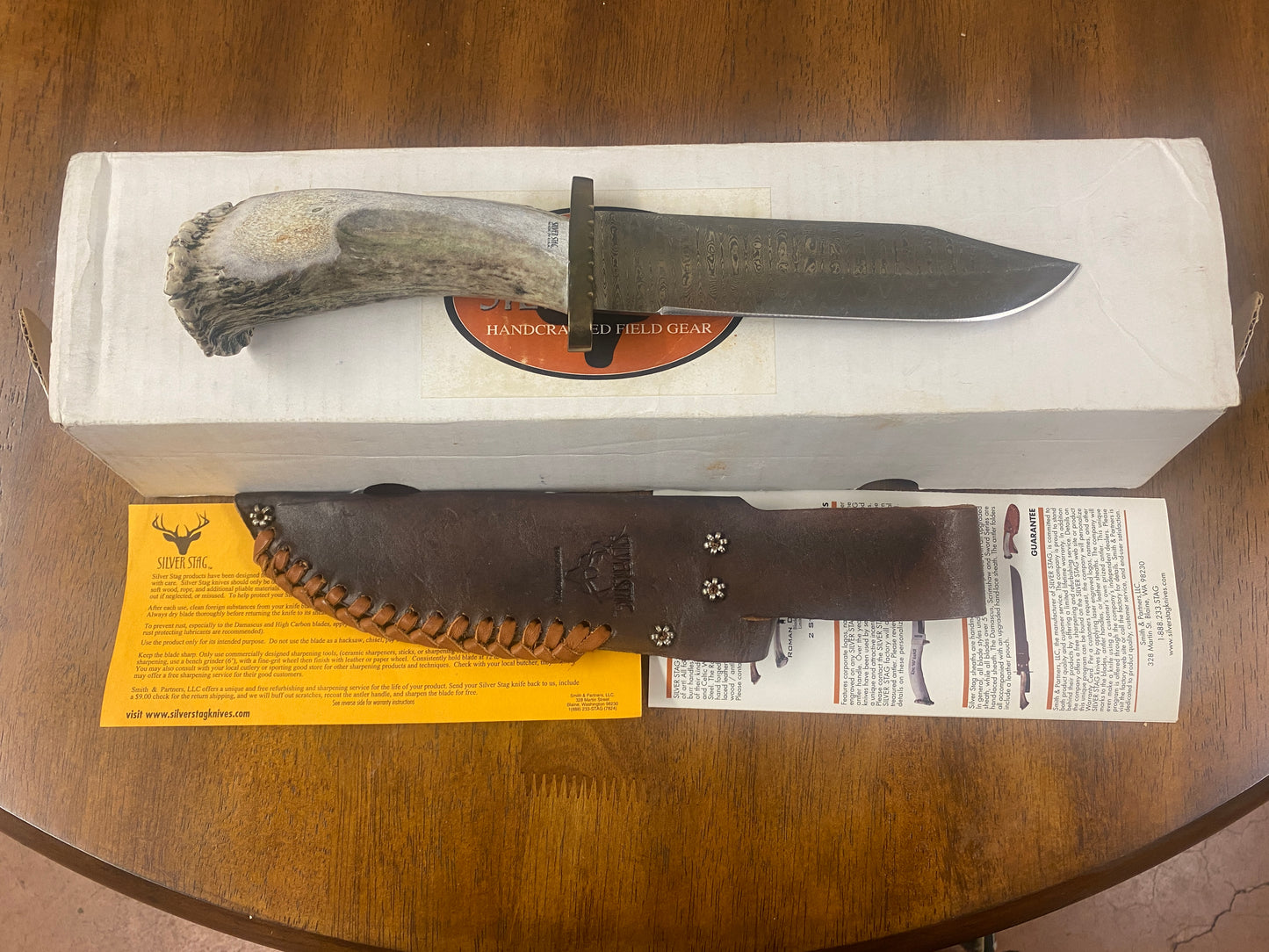 Silver Stag DPB6.5 Damascus Bowie Knife