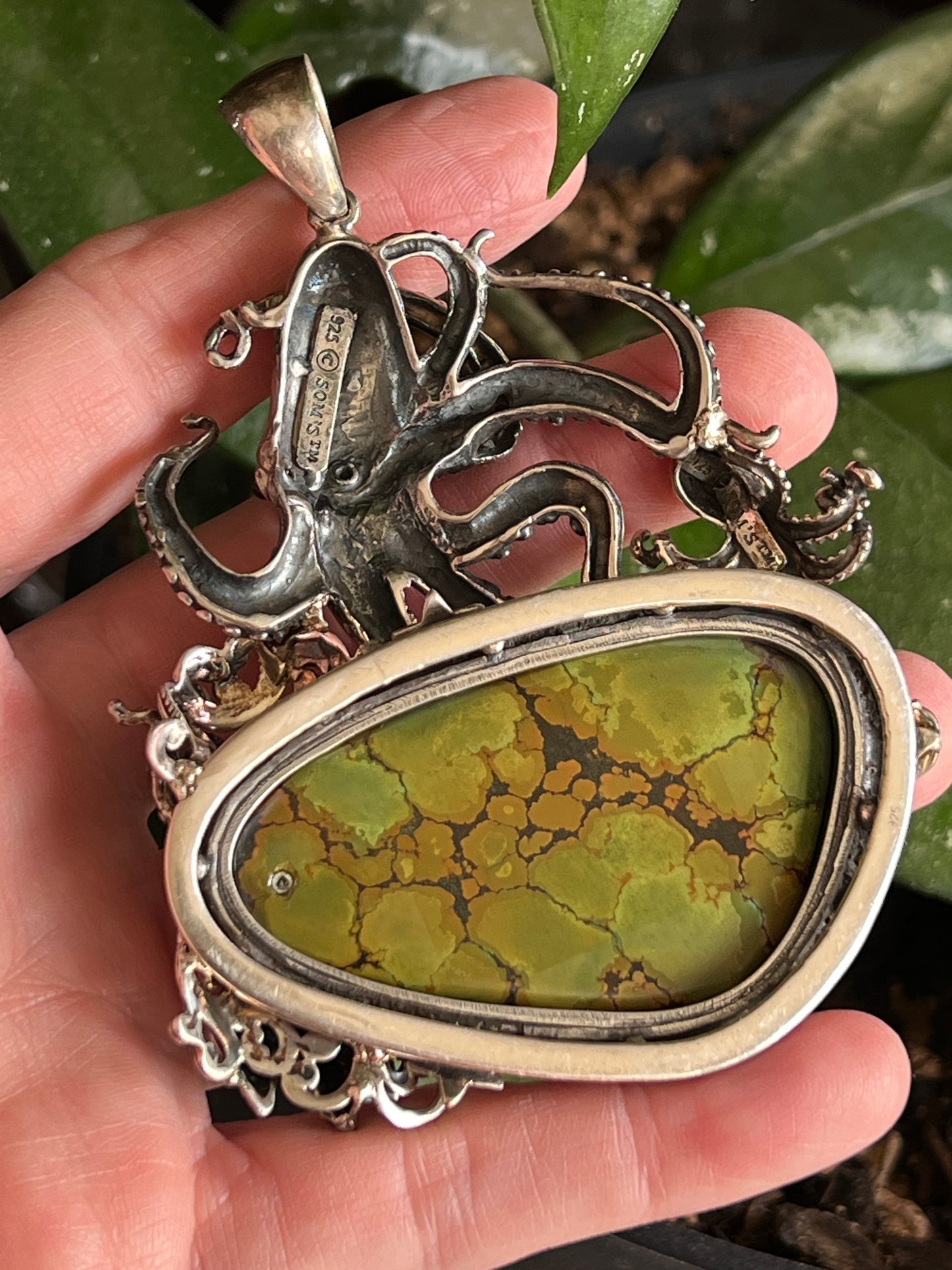 Sterling and Hubei Turquoise Sea Life Pendant
