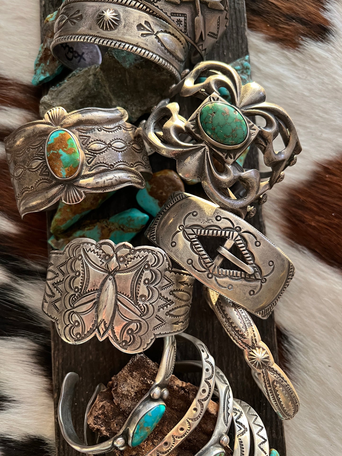 Hand Forged Old Pawn Sterling Silver Ingot Cuff Bracelet by Santa Fe Artist, Buffalo: The Buckle