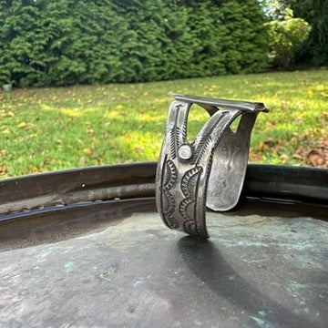 Vintage Artisan Made Ingot Silver Thunderbird Cuff Bracelet, by Buffalo