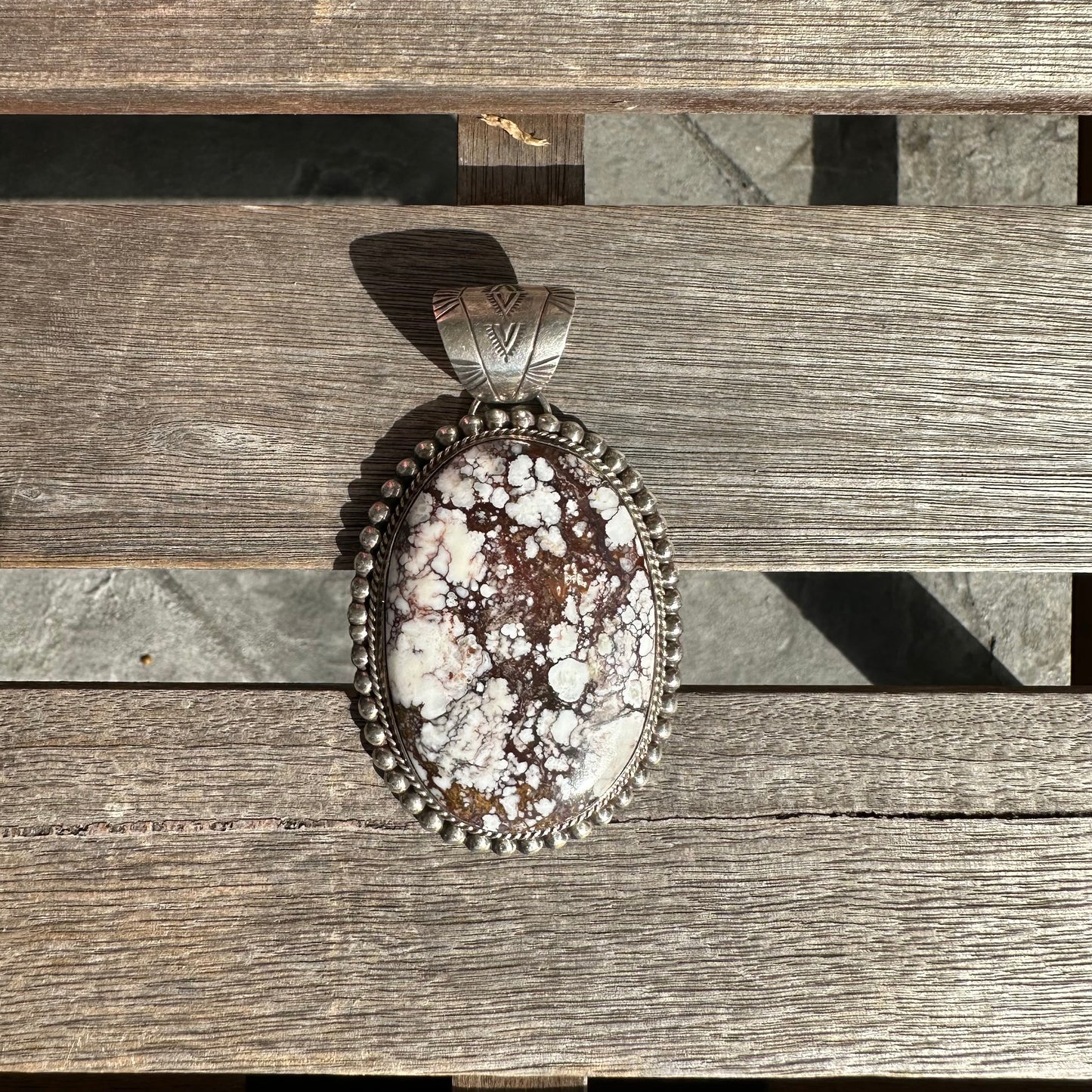 Artisan Made Sterling Silver and Wild Horse Magnesite Pendant by Blazing Fox Designs