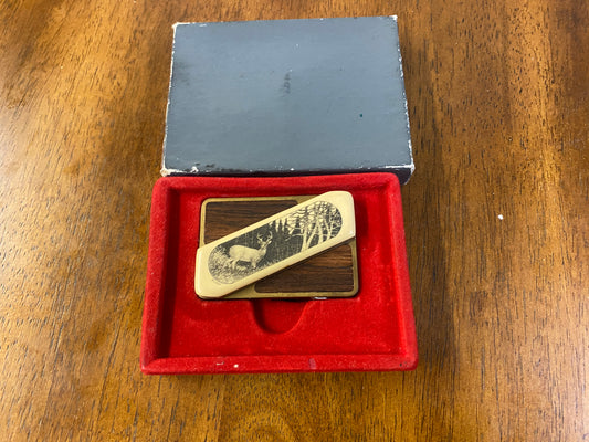 Vintage Touche by Gerber Whitetail Deer Belt Buckle Knife