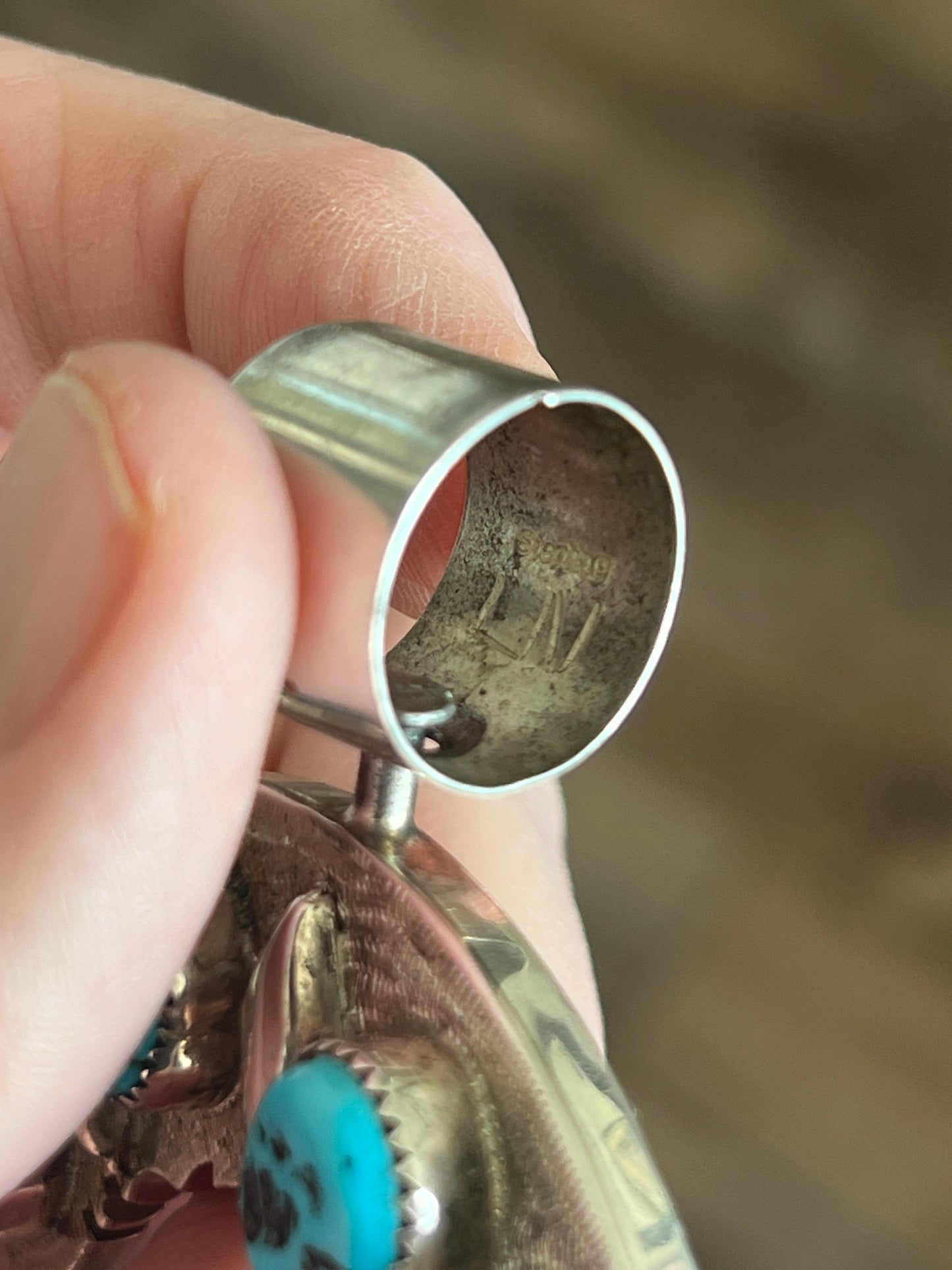Reversible Sterling Silver, Turquoise and Coral Naja Pendant by Leonard Nez