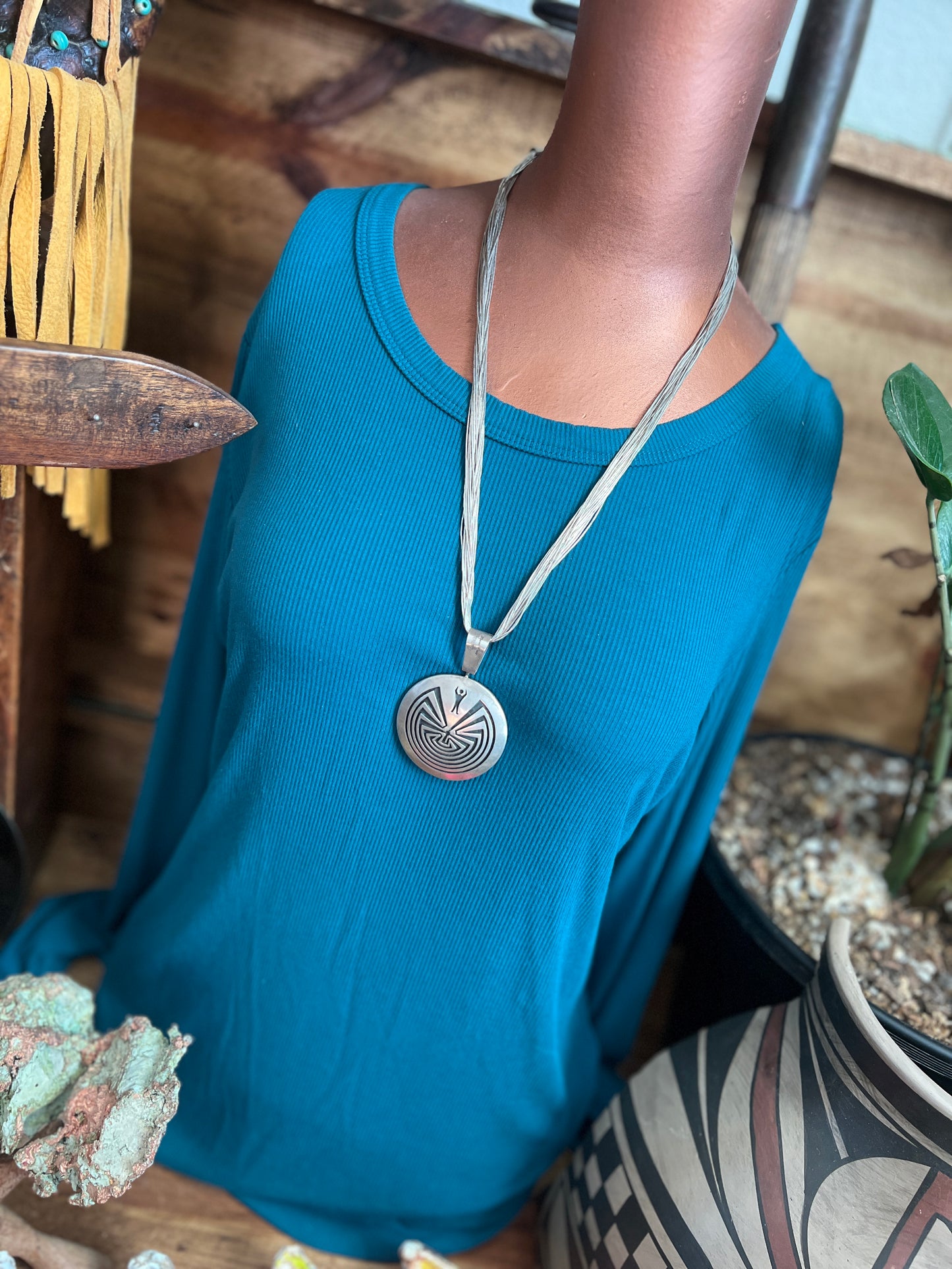 Vintage Sterling Silver Reversible Man In The Maze & Kokopelli Pendant By Hyson Craig