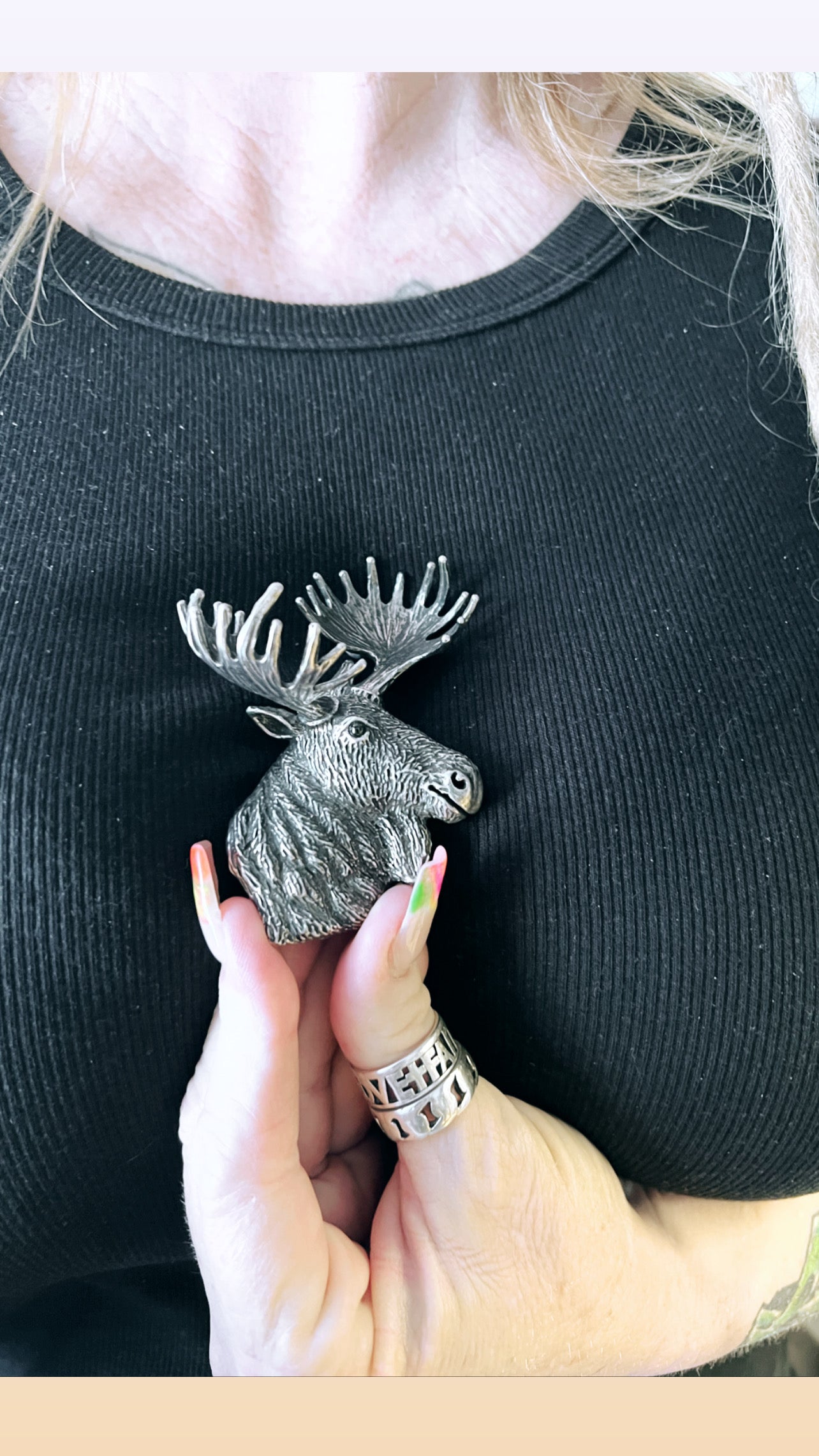 Balinese Sterling Moose Pin/Pendant