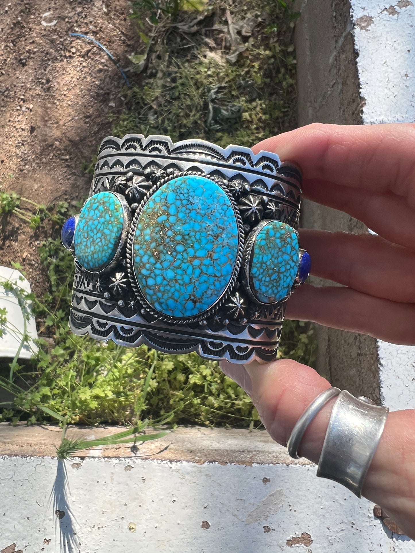 Happy Piasso Kingman Turquoise and Lapis Cuff