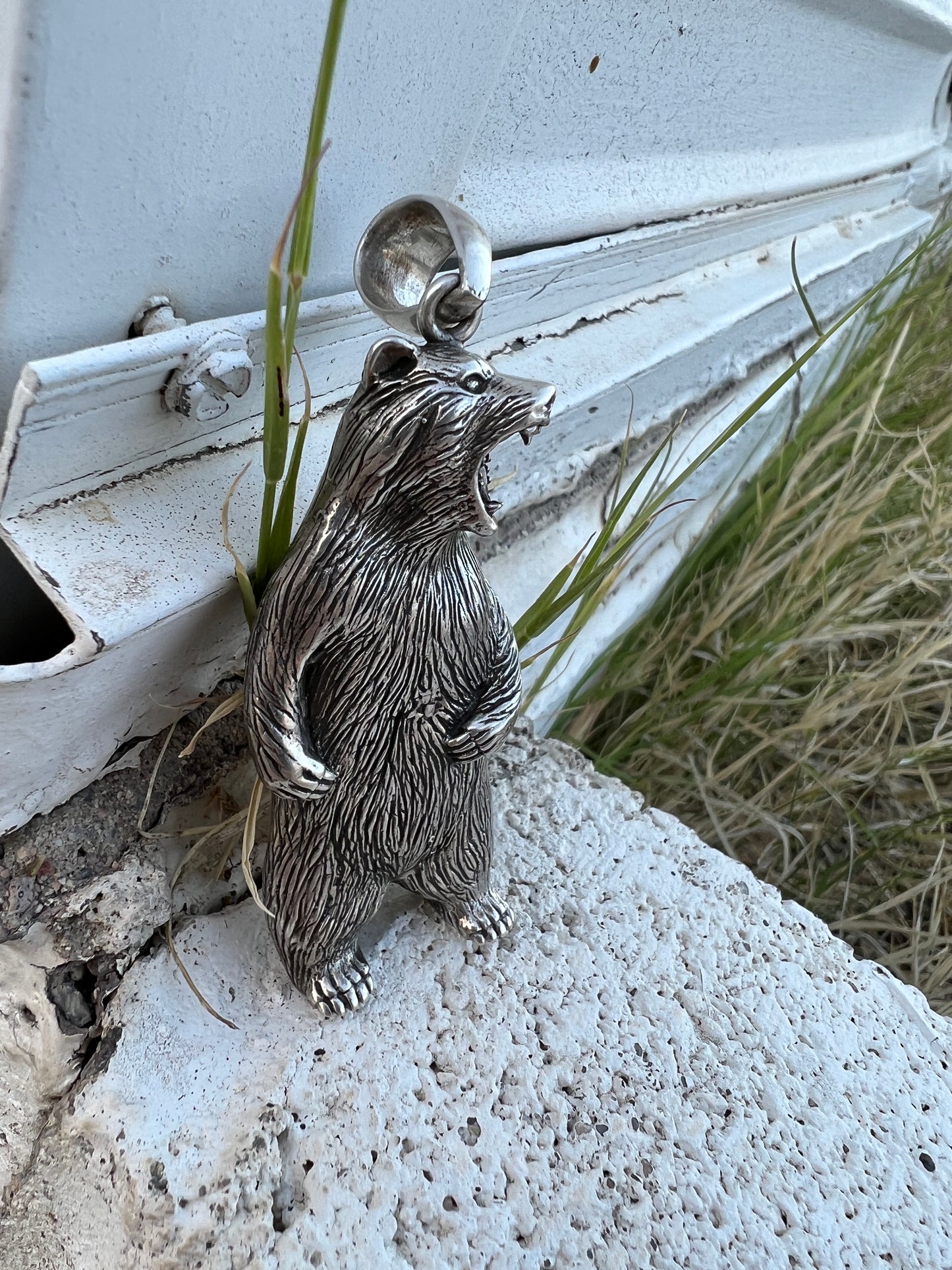 3 Dimensional Balinese Sterling Bear Pendant