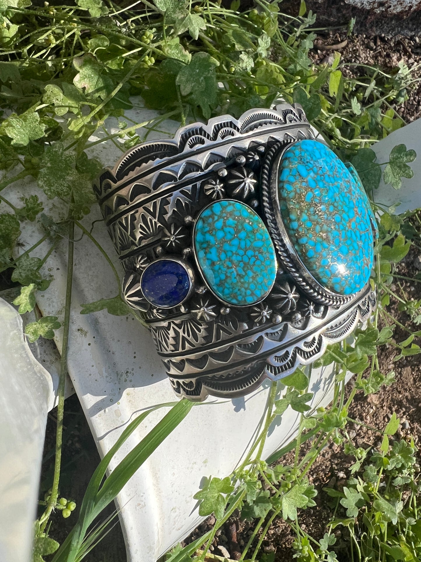 Happy Piasso Kingman Turquoise and Lapis Cuff