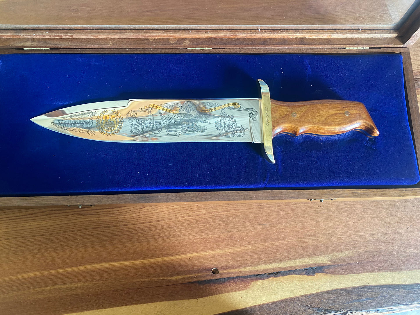 Buck Custom Harley-Davidson 85th Anniversary Bowie Knife Number 1751/3000.
