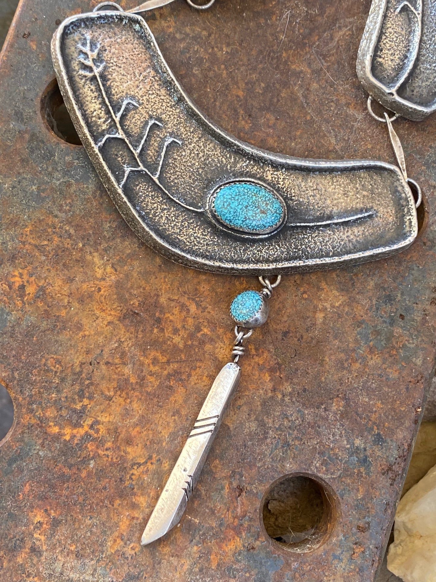 Sterling Tufa Cast Panel Necklace