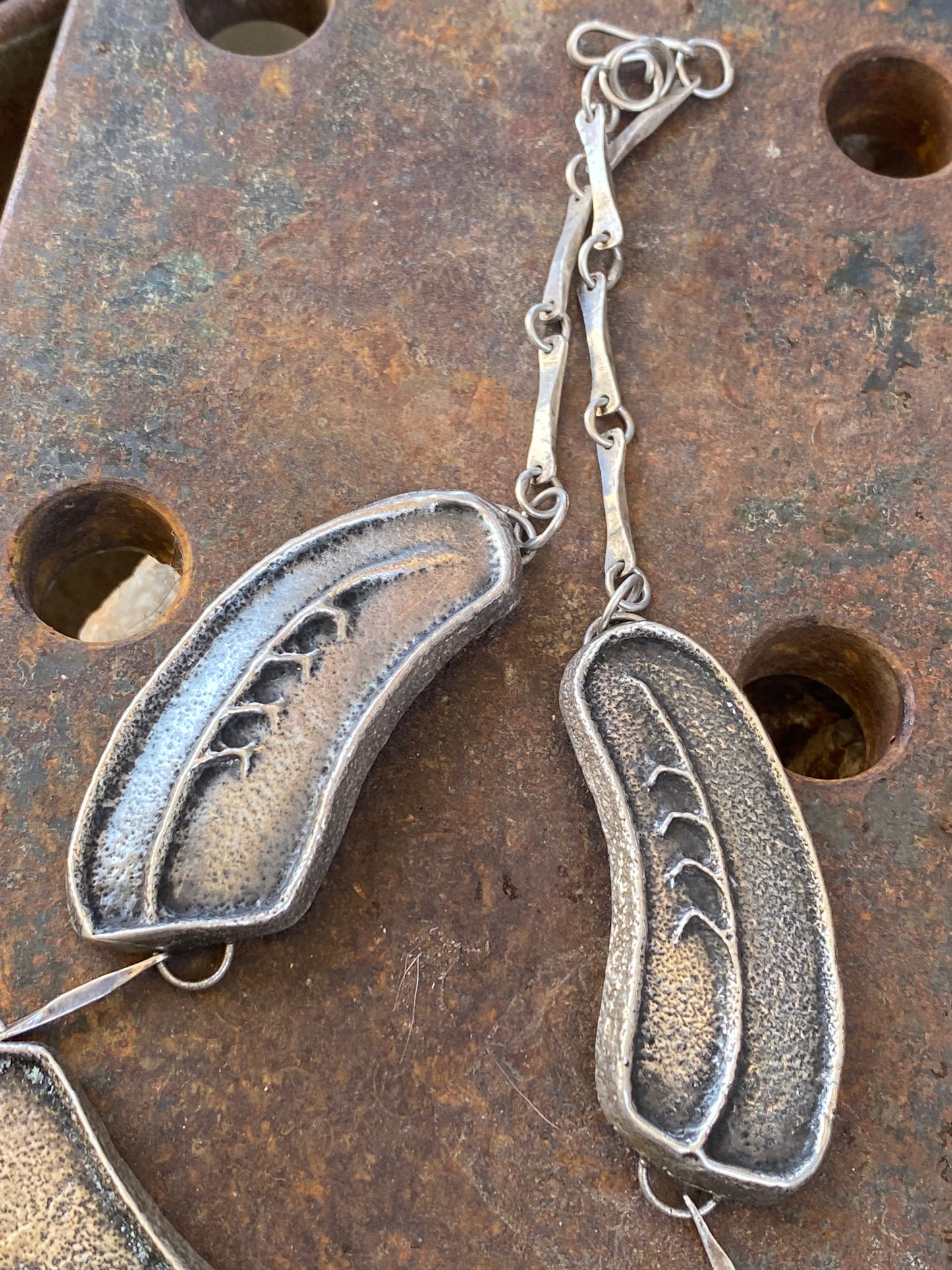 Sterling Tufa Cast Panel Necklace