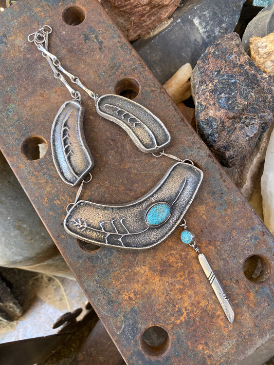Sterling Tufa Cast Panel Necklace