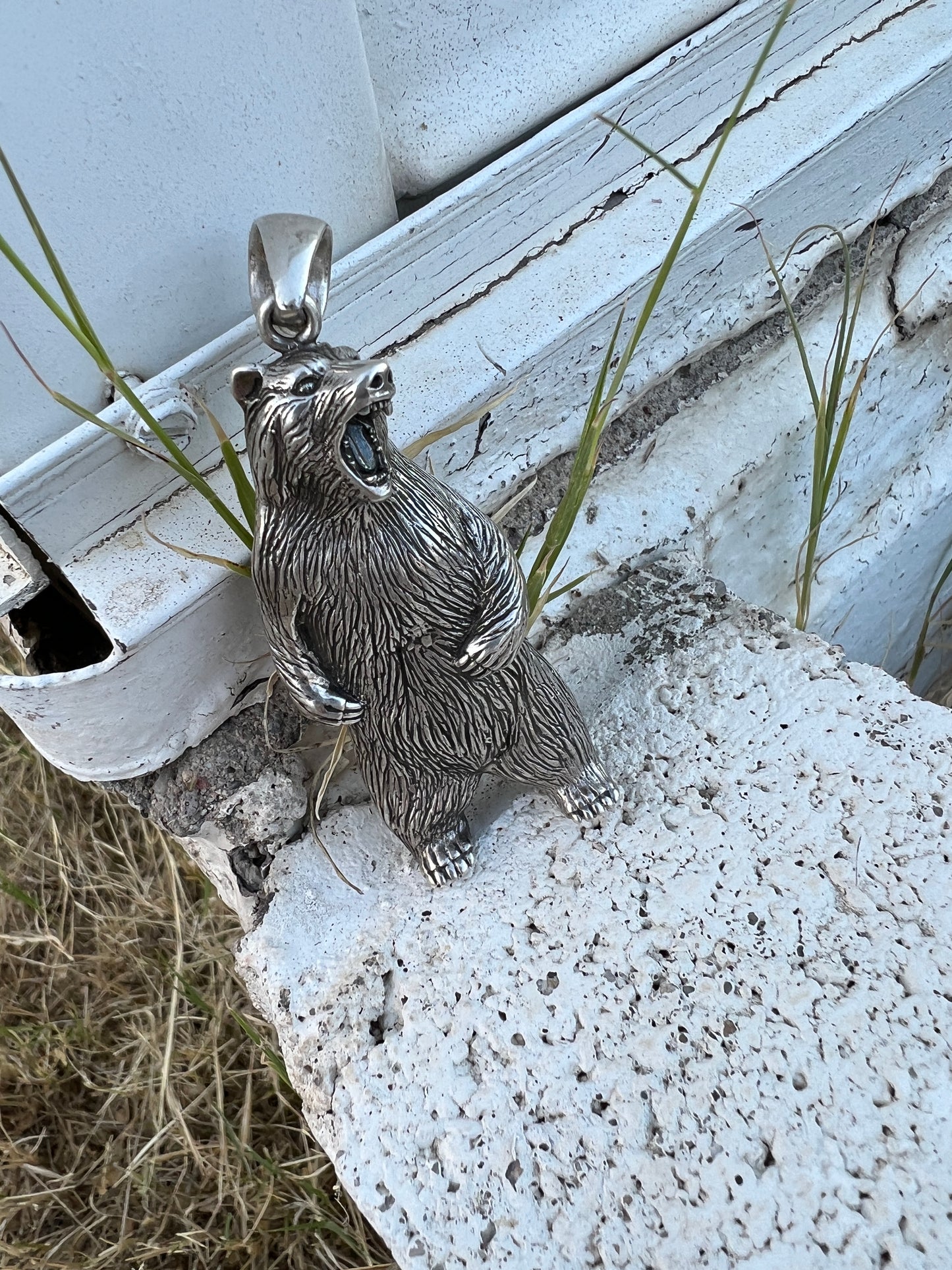 3 Dimensional Balinese Sterling Bear Pendant