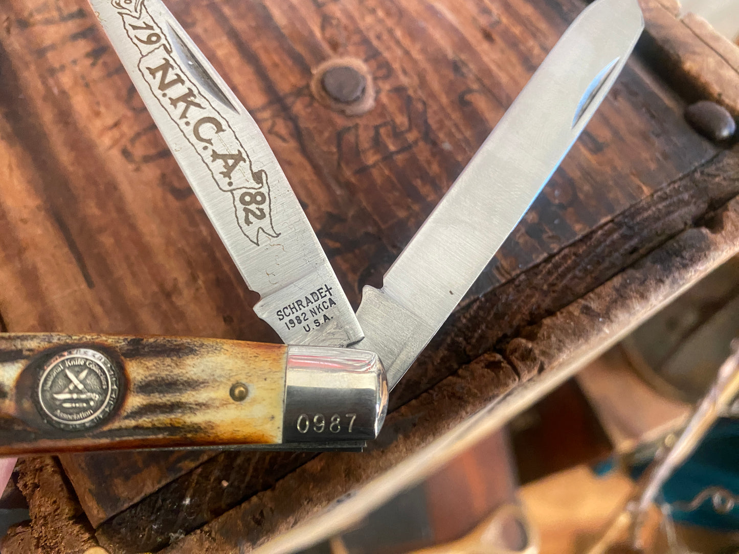 Schrade 1 of 10,000 1982 N.K.C.A. Trapper Pocket Knife
