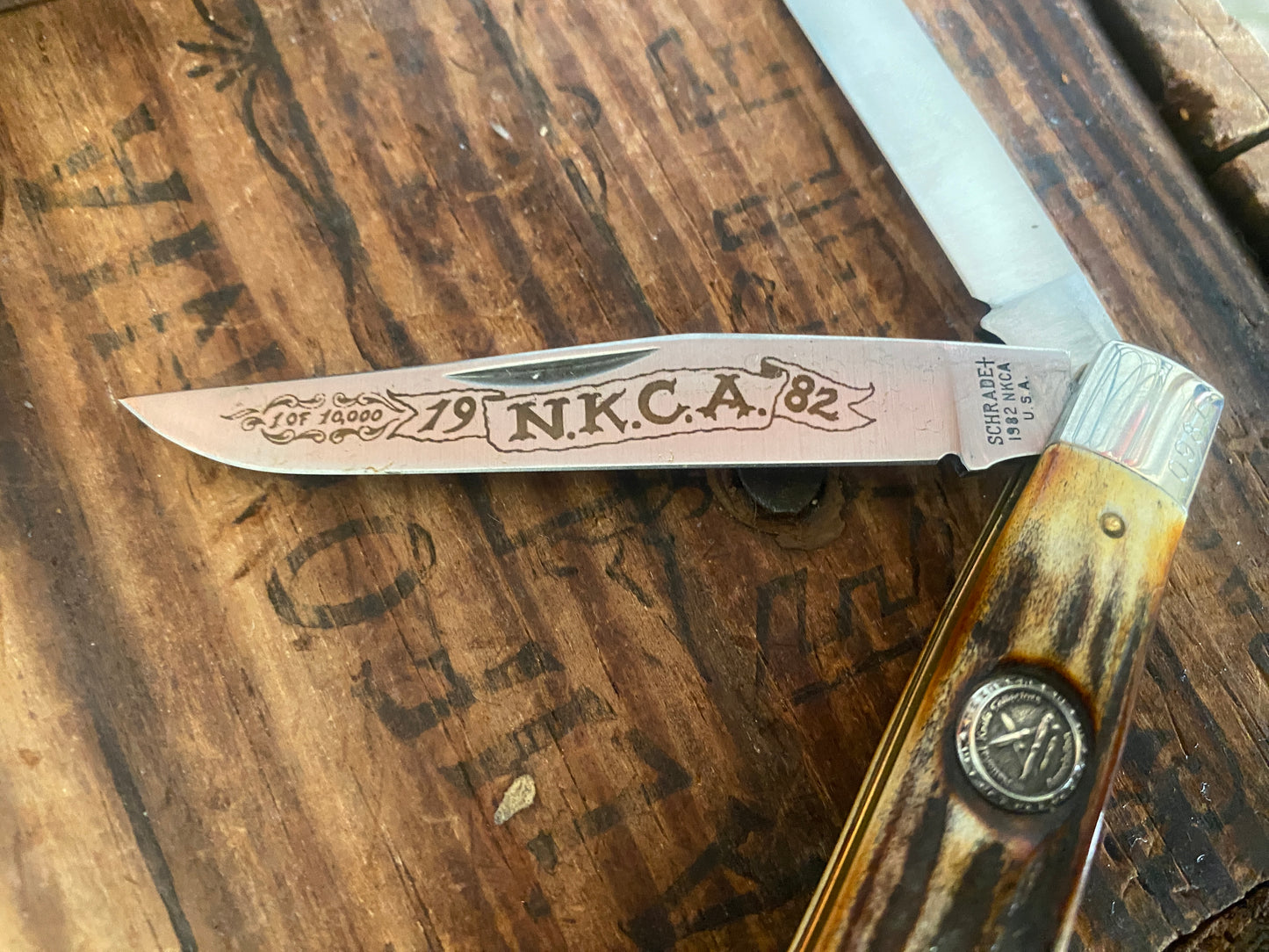 Schrade 1 of 10,000 1982 N.K.C.A. Trapper Pocket Knife