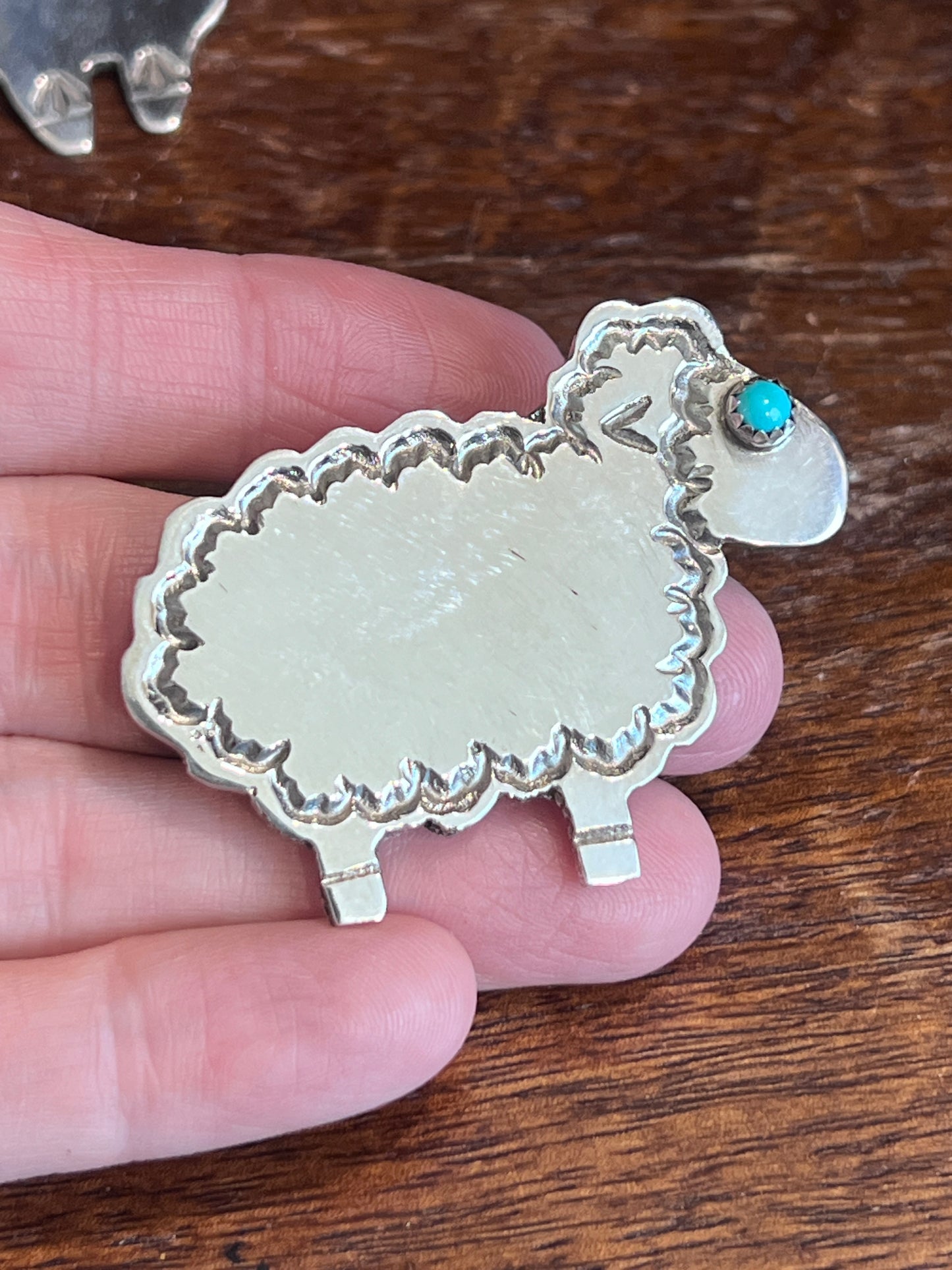 Native Crafted Sterling Silver Figural Animal Brooches: Cat, Sheep, Goat