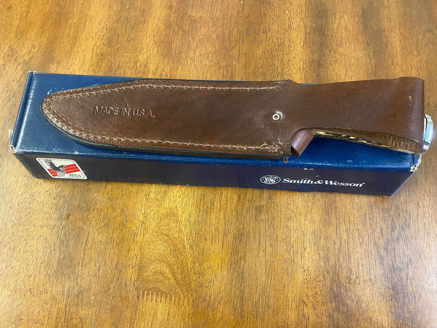 First production Run Smith & Wesson SW-1 Custom Stag Sheath Knife #141
