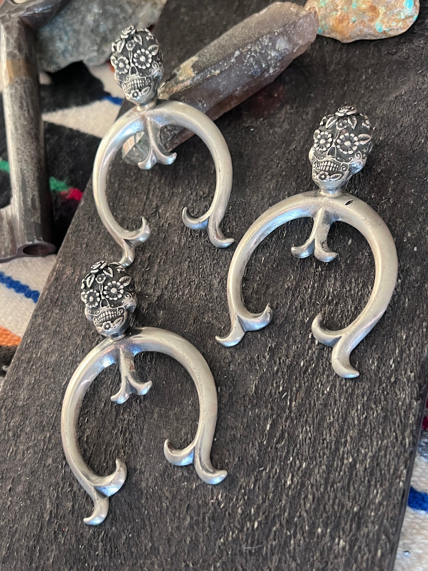 Sterling Silver Sugar Skull Naja Pendants