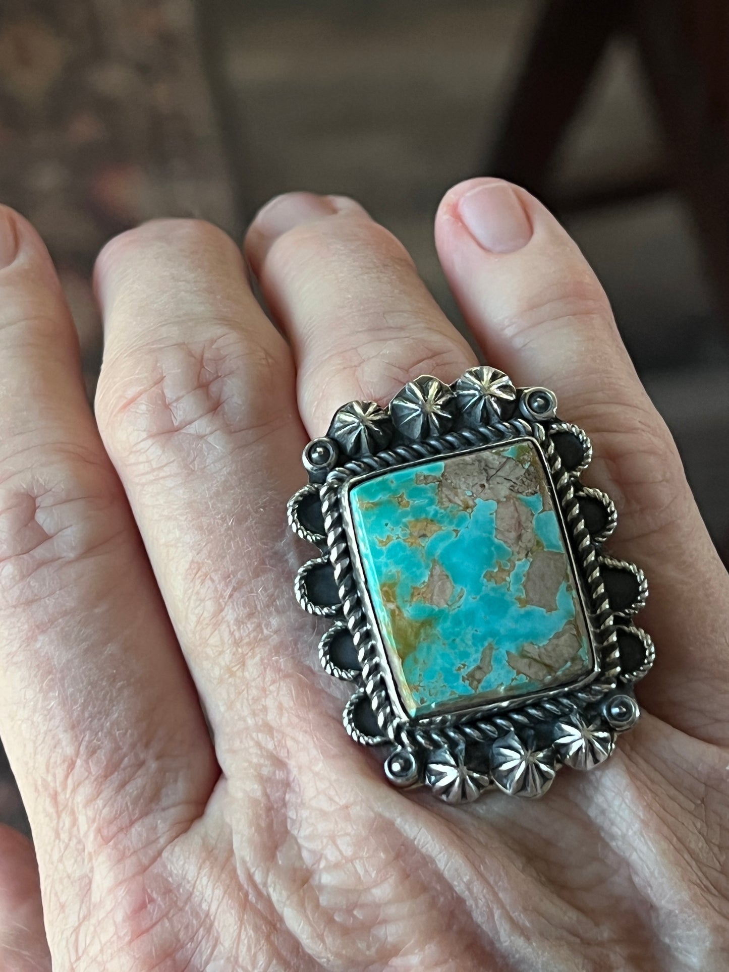 Rosella Paxson Sterling Silver and Royston Turquoise Ring