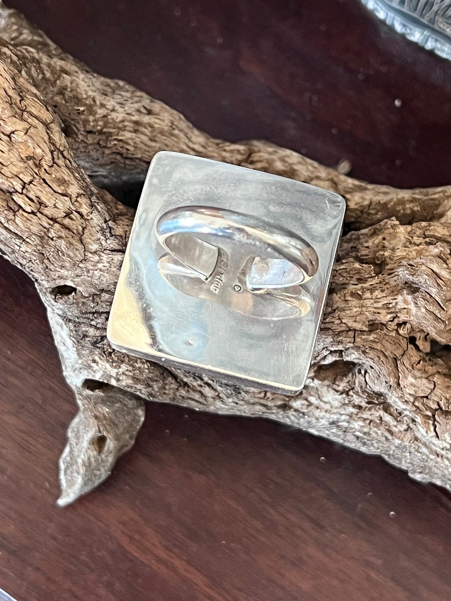 Ronald Chavez Electric Rainbow Sterling Silver Square Mosaic Multistone Ring, Size 10
