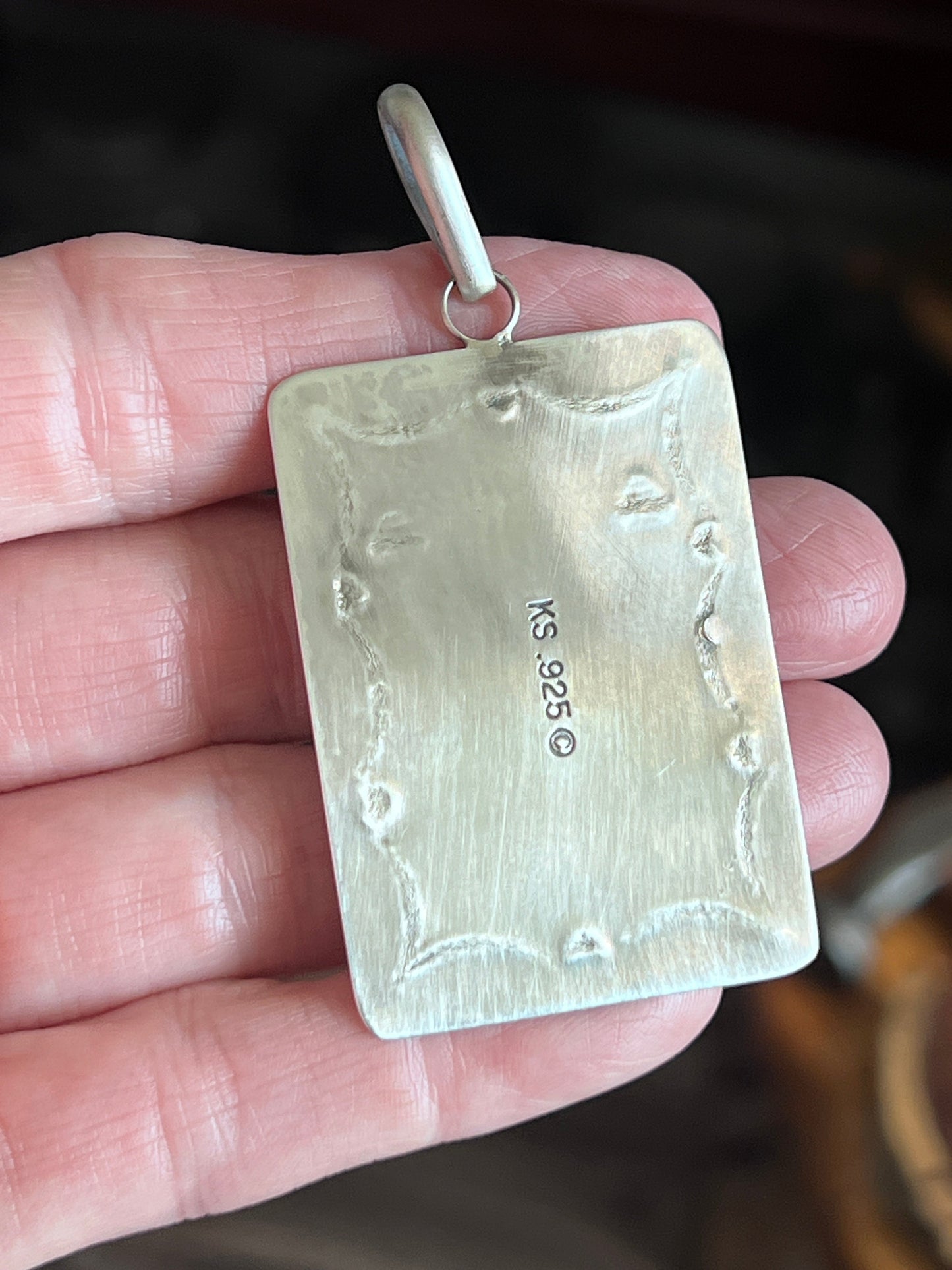Hand Stamped Sterling Silver Fred Harvey Era Inspired Kachina Tag Pendant by Kimari Somers