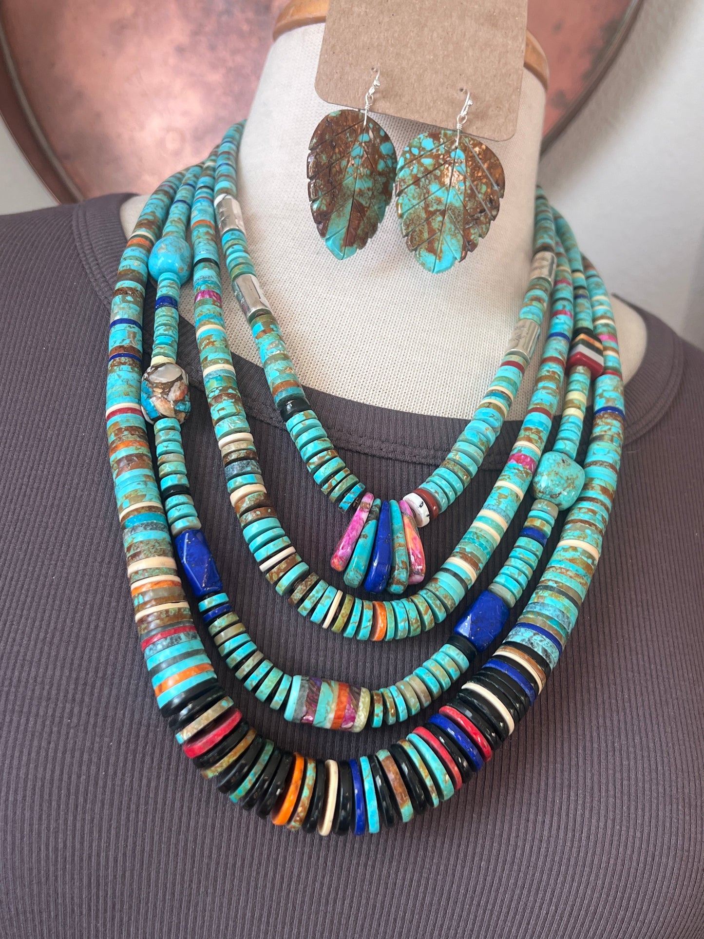 Ronald Chavez Handcrafted Multistone Graduated Heishi Bead Necklace, 24.5 inches