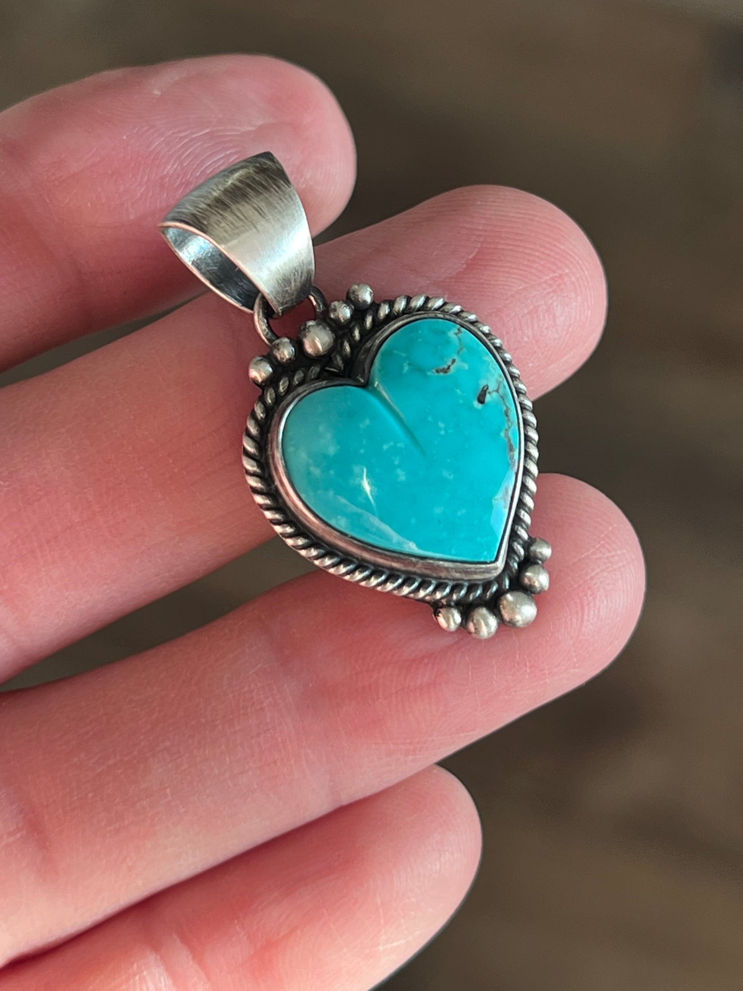Navajo Sterling Silver Electric Rainbow Mini Heart Pendants by Bernyse Chavez