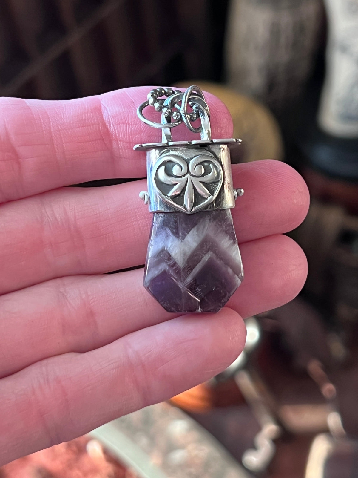 Tularosa Sterling Silver Gem Collector 30” + 2” Beaded Necklace w/ Amethyst Pendant