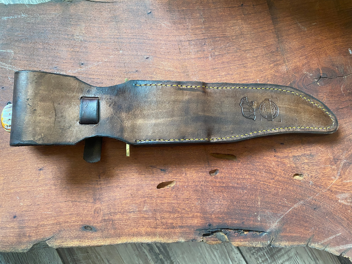 Bear MGC Damascus Bowie Sheath Knife