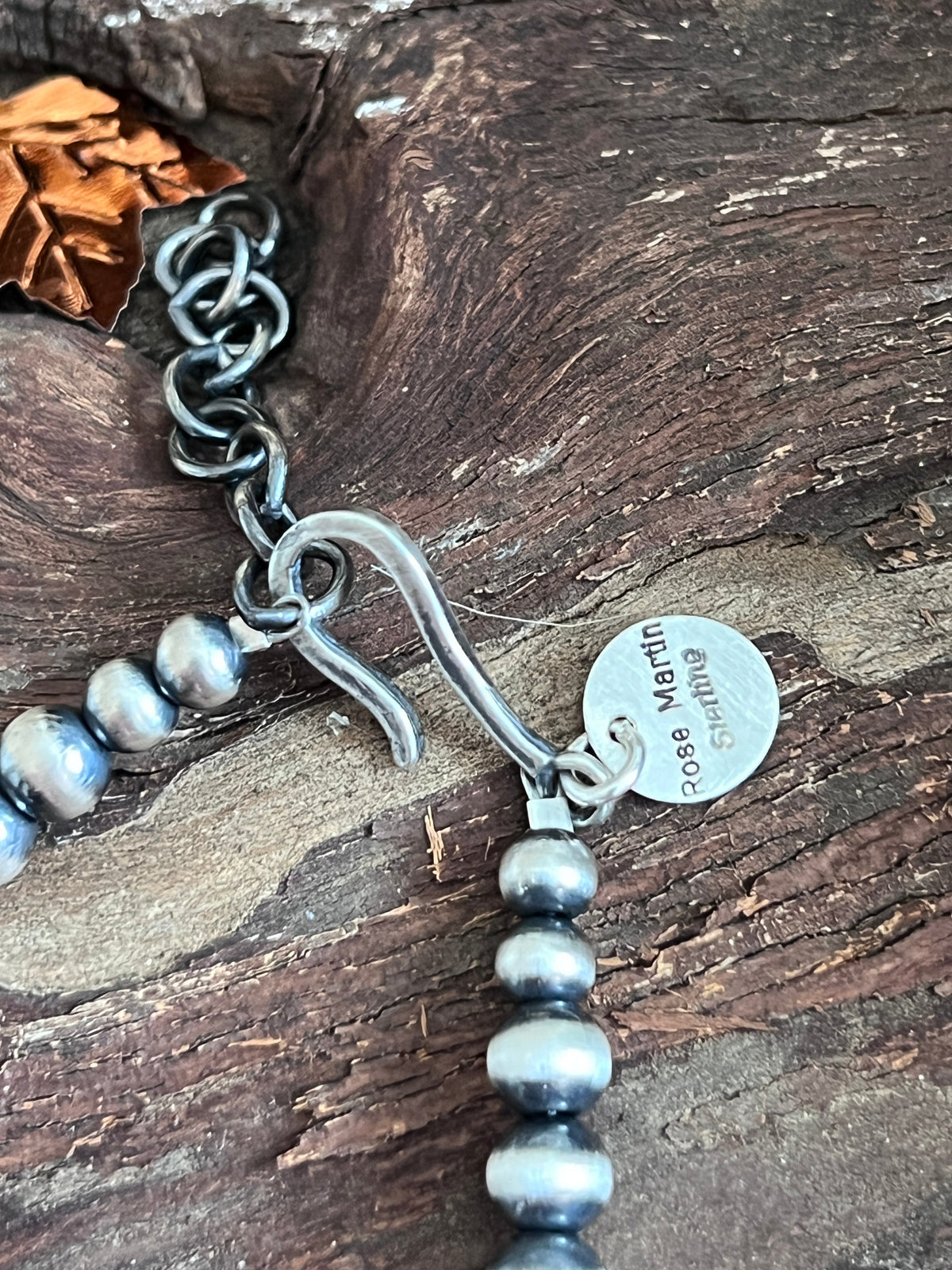 Rose Martin Sterling Silver, Spiny Oyster & Turquoise Single Strand Beaded Necklace, 18” + 1-1/2”