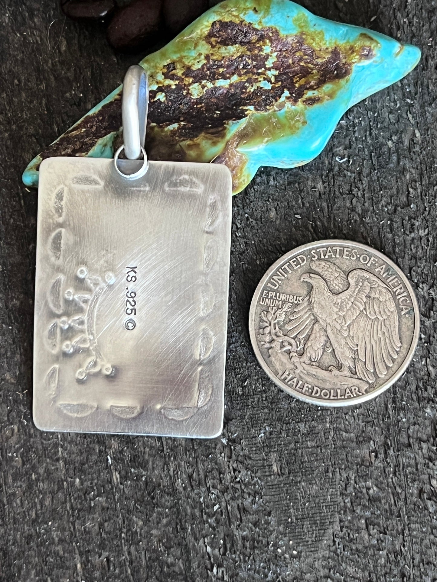Hand Stamped Sterling Silver Fred Harvey Era Inspired Horse Tag Pendant by Kimari Somers