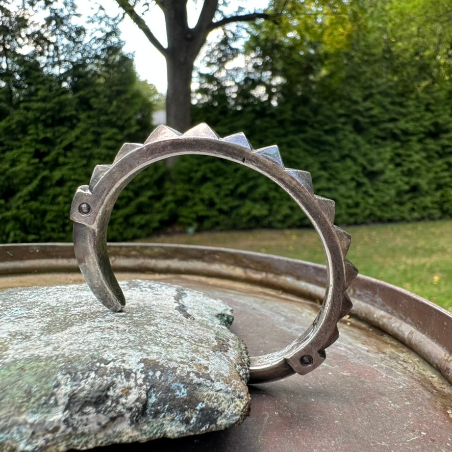 Artisan Made Ingot Silver Spike Cuff Bracelet by Jock Favour