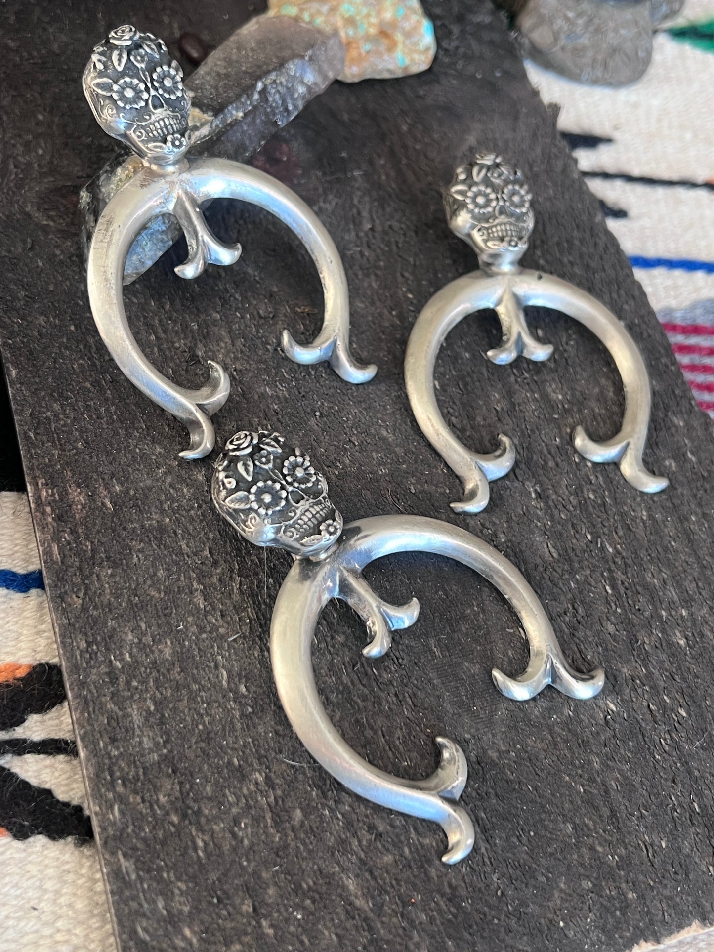 Sterling Silver Sugar Skull Naja Pendants
