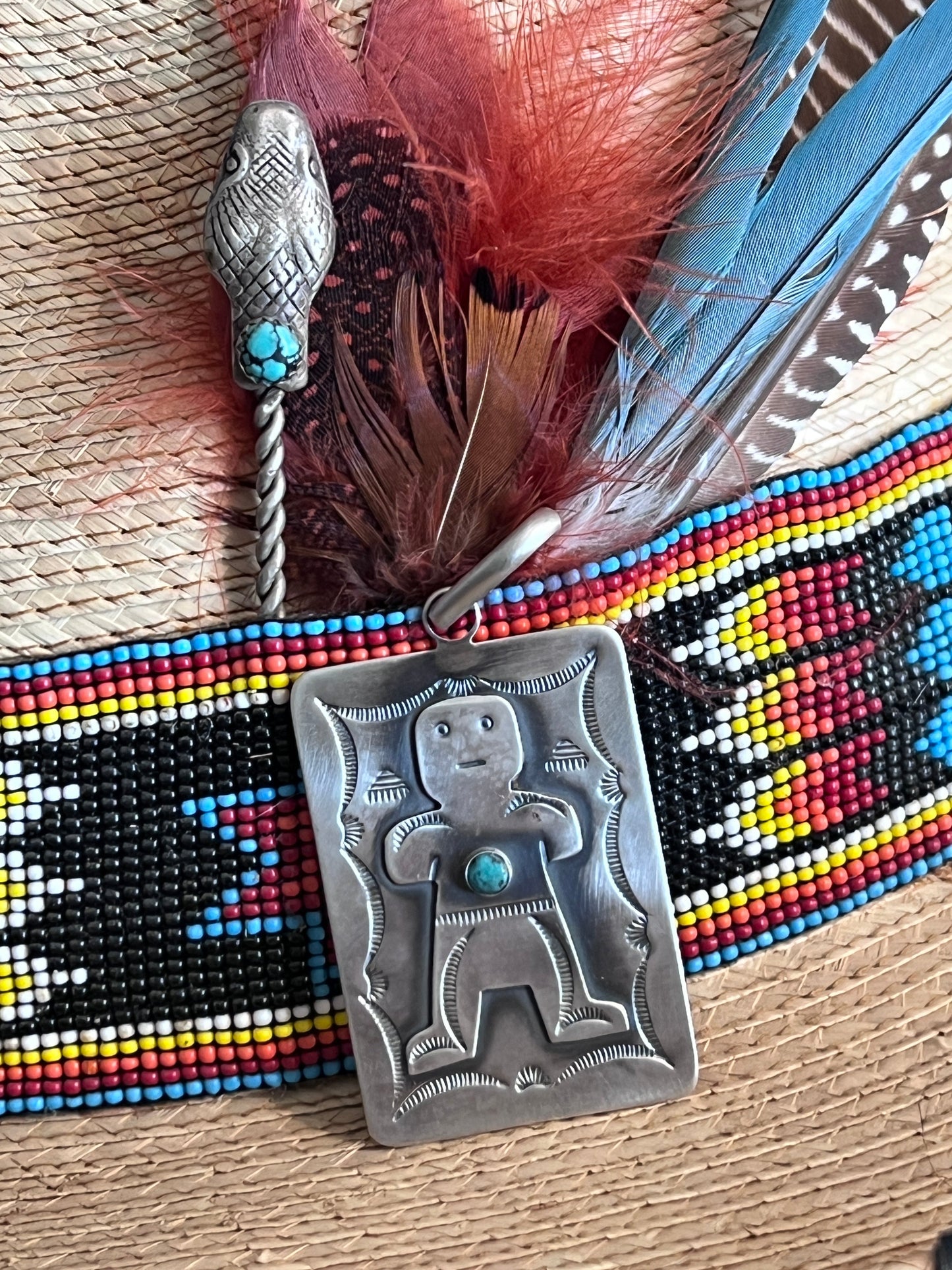 Hand Stamped Sterling Silver Fred Harvey Era Inspired Kachina Tag Pendant by Kimari Somers
