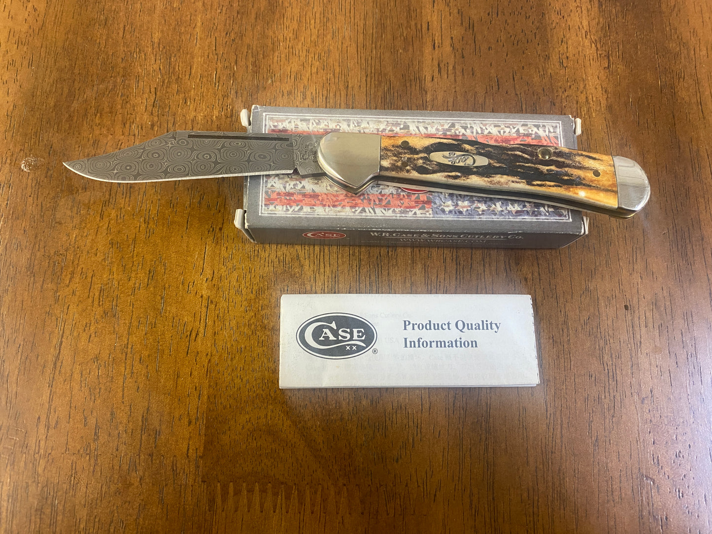 2012 Rain Drop Damascus Case XX copperlock Pocket Knife